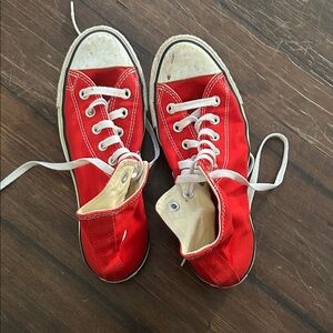Classic Red Canvas Sneakers with White Accents
